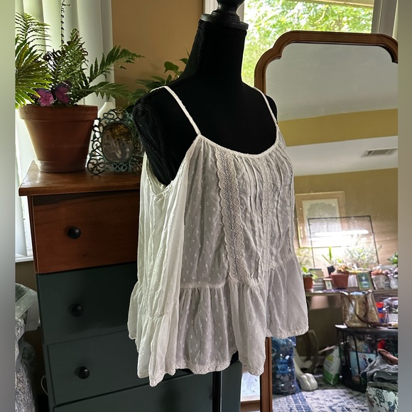 Angie Boho White Long Sleeve Cold Shoulder Blouse with Embroidery - Picture 5 of 7